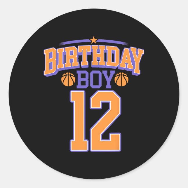 Adesivo 12 Birthday Boy Basball Lover 12 Anos Bd (Frente)