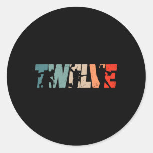 Adesivo 12 Birthday Retro Basball De 12 Anos