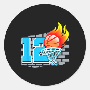 Adesivo 12 de basquete de 12 anos Tema B