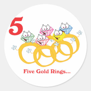 Adesivo 12 dias cinco anéis de ouro