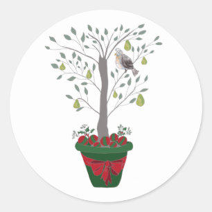 Adesivo 12 dias da perdiz do Natal em uma árvore de pera