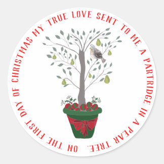 Adesivo 12 dias de Partucho de Natal em uma árvore genealó