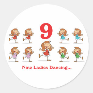 Adesivo 12 dias nove damas dançando