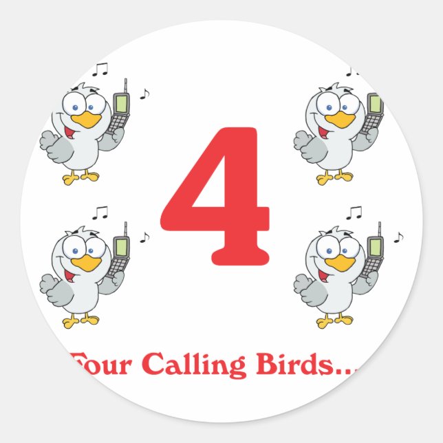 Adesivo 12 dias quatro aves chamando (Frente)