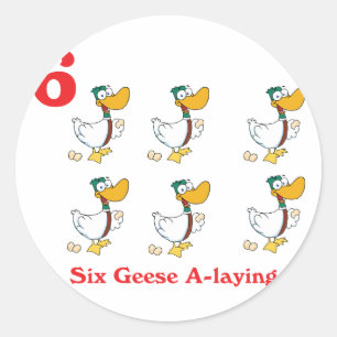 Adesivo 12 dias seis gansos botando ovos