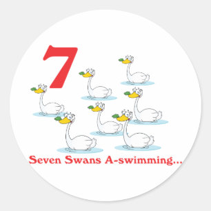 Adesivo 12 dias sete cisnes a nadar