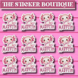 Adesivo 12 Em Um Único Nome Personalizado Dabbing Axolotl 