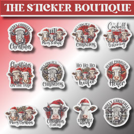 Adesivo 12 Em Uma Vaca De Feriado De Fazenda No Natal