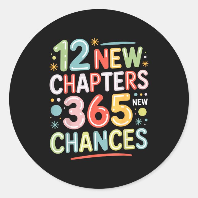 Adesivo 12 New Chapters 365 Chances Insrational Quote For  (Frente)