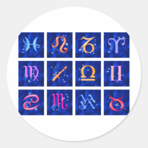 Adesivo 12 sinais do zodíaco e as constelações
