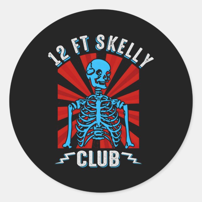 Adesivo 12Ft Skelly Club Halloween 12 Foot Skeleton Apprec (Frente)
