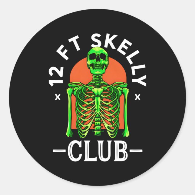 Adesivo 12Ft Skelly Club Halloween 12 Foot Skeleton Apprec (Frente)