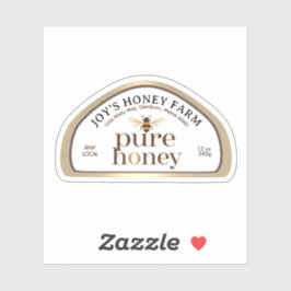 Adesivo 12oz Rótulo de Mel em forma de Skep Fronteira Dour