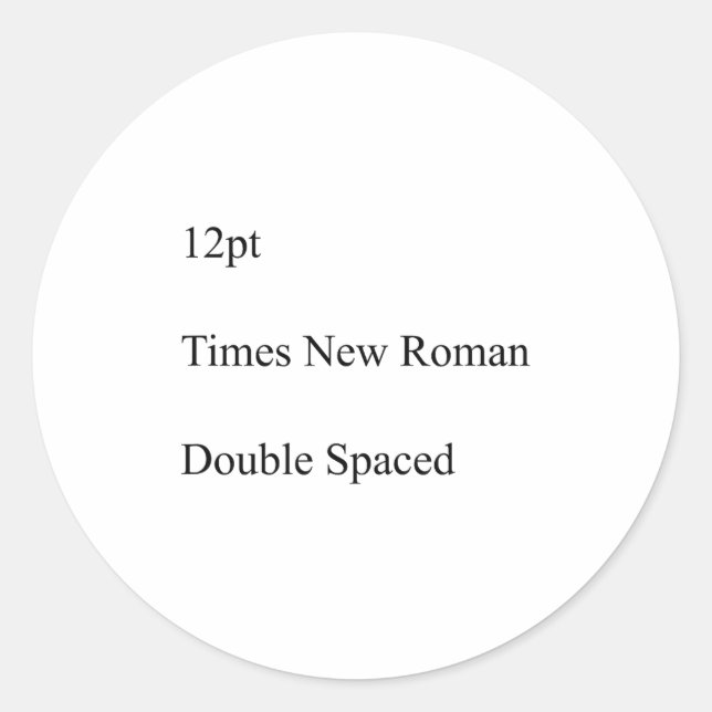 Adesivo 12pt Times New Roman Double Spaced  (Frente)