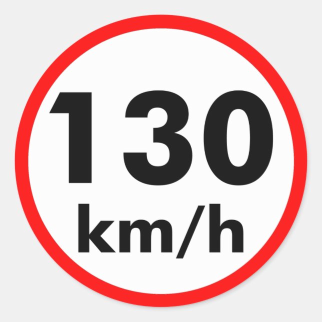 Adesivo 130 km/h (Frente)