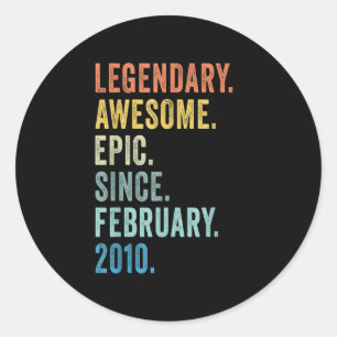 Adesivo 13 Birthday Boy Legendário Epic Incrível Desde Feb