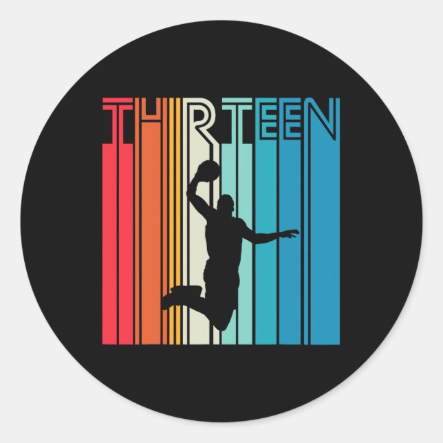 Adesivo 13 Birthday Bysketbyll Lover Gift 13 Anos R (Frente)