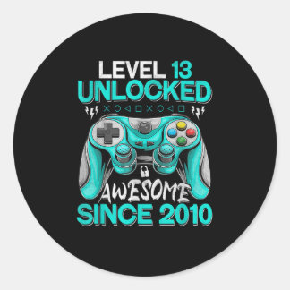 Adesivo 13 Birthday Gift Boys Nível 13 Desbloqueado Incrív