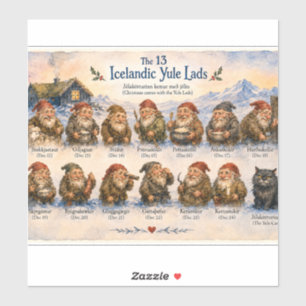 Adesivo 13 Duendes Islandeses Natal na Islândia