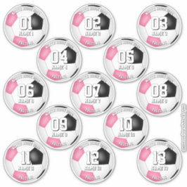Adesivo 13 jogadores de futebol - cores cor-de-rosa