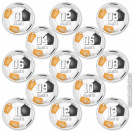 Adesivo 13 jogadores de futebol - cores da equipe laranja