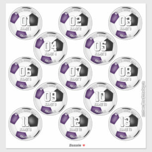 Adesivo 13 jogadores de futebol - cores roxas