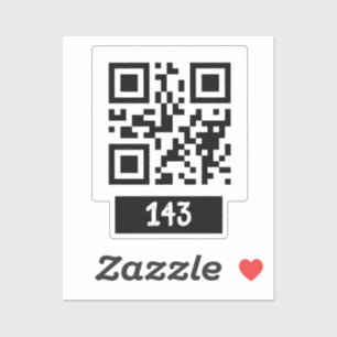 Adesivo 143 mensagem secreta de código QR, decodificá-la e