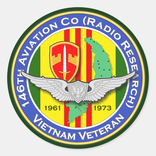 Adesivo 146th Avn Co RR 2b - ASA Vietnam (Frente)