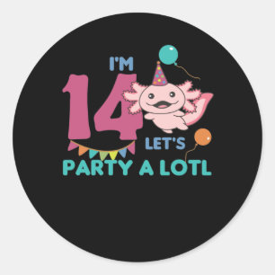 Adesivo 14 Birthday Axolotl 14 anos Axolotl