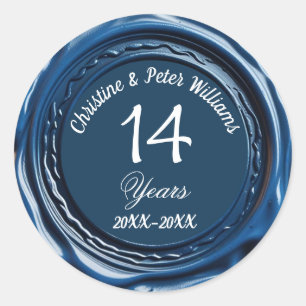 Adesivo 14 Ivory Weding Blue Wax Seal Sticker