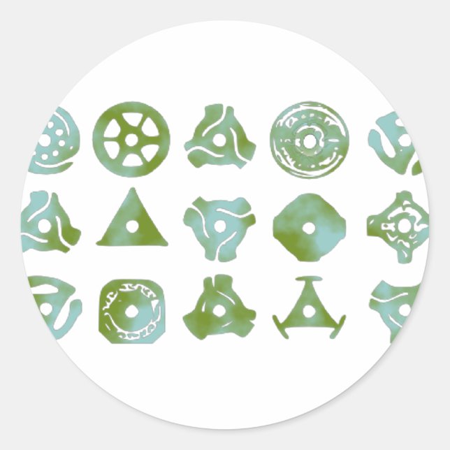 Adesivo 15 adaptadores ou inserções para gravação 45 (Frente)