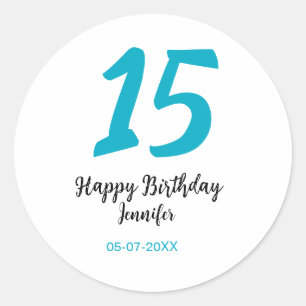 Adesivo 15 aniversário quiencenera adicionar data ano temp