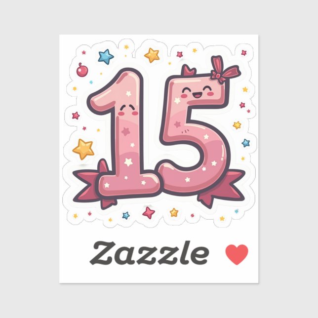 Adesivo 15 Birthday Sticker (Folha)