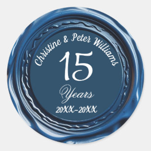 Adesivo 15 Crystal Wedx Blue Wax Seal Sticker