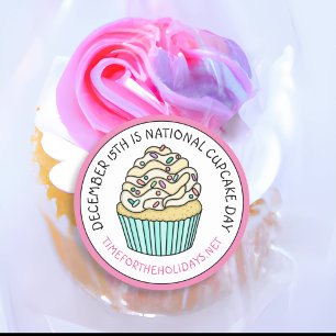 Adesivo 15 de dezembro do Dia Nacional do Cupcake