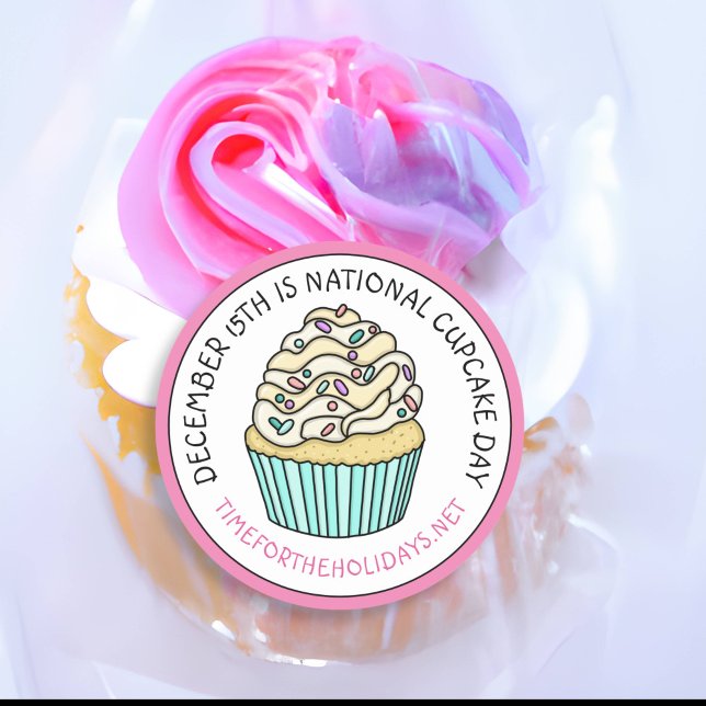 Adesivo 15 de dezembro do Dia Nacional do Cupcake (Criador carregado)