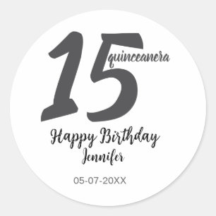 Adesivo 15 dia aniversário adicionar nome data ano modelo 