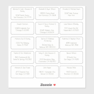 Adesivo 15 Endereço de Nome de Convidado Individual Simple