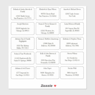 Adesivo 15 Simple Individual Guest Name Address