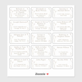 Adesivo 15 Vinheta de Endereços de Nome de Convidado de Ca