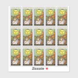 Adesivo 15 x 30º Aniversário Carta Tarot Sol Nome & Foto