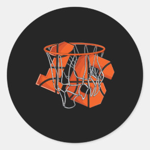 Adesivo 16ª Crianças de Basquete de Aniversário