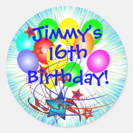 Adesivo 16º Ou Qualquer Vinheta De Aniversário Com Diversã