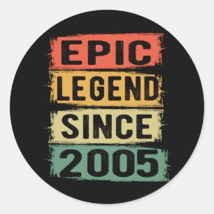 Adesivo 16 Anos De Idade Dia 2005 Legenda Epic 16. º Aniv