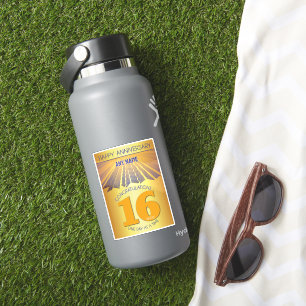 Adesivo 16 Anos   Golden Ray 12 Passos NOME PERSONALIZADO