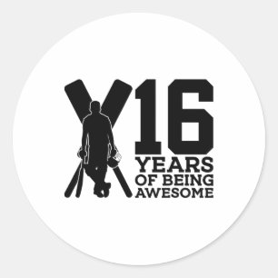 Adesivo 16 Anos Sendo um Críquete Incrível Aniversário de