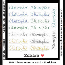 Adesivo 16 Custom Modern 10/11 Letters Name Word Neutral 