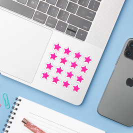 Adesivo +16 Estrelas Cor-de-Rosa Brilhantes Estéticas