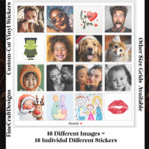 16 Square Individual Custom Photo/Image Collage