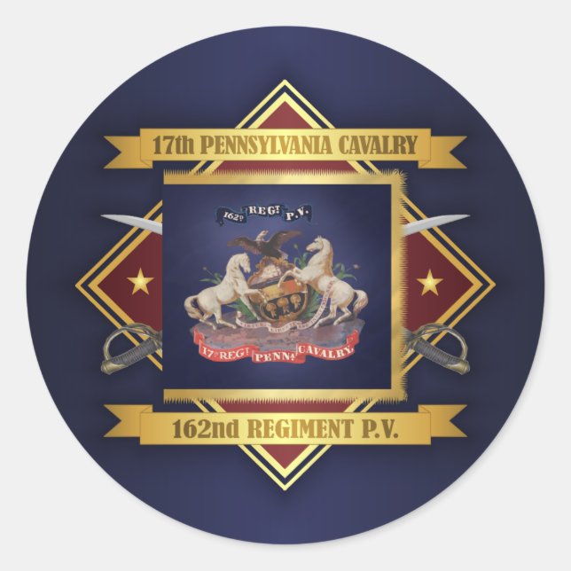 Adesivo 17ª Cavalaria da Pensilvânia (Frente)